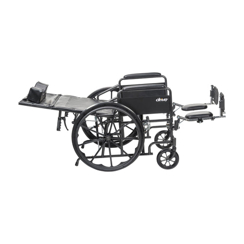 Drive Medical SSP20RBDFAV Silver Sport Full-Reclining Wheelchair, Full Arms, 20" Seat